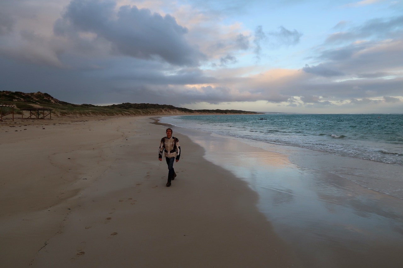 me walking on the beach