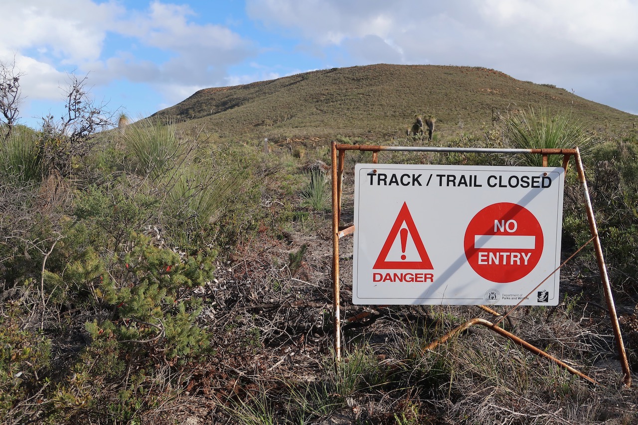 Closed walking track